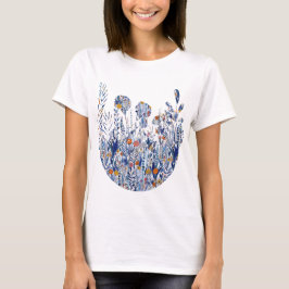 Blue Floral Garden T-shirt