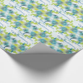 Blue Floral Gefeliciteerd Cadeauverpakking Cadeaupapier (Hoek)