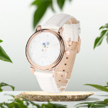 Blue Floral gepersonaliseerde eWatch Horloge<br><div class="desc">Cadeau voor haar,  blauwe bloemenpolshorloge</div>