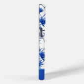 Blue Floral gepersonaliseerde iPhone case (Achterkant / Rechts)