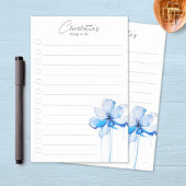 Blue Floral gepersonaliseerde to-do lijst Post-it® Notes