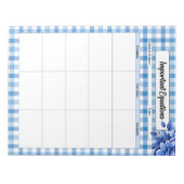 Blue Floral Gingham _ Belangrijke vergelijkingen Notitieblok (Voorkant)