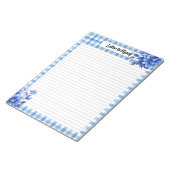 Blue Floral Gingham _ Brief aan mijzelf Notitieblok (Schuin)