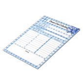 Blue Floral Gingham _ Disease Data Collectie Notitieblok (Schuin)