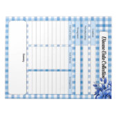 Blue Floral Gingham _ Disease Data Collectie Notitieblok (Voorkant)
