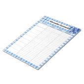 Blue Floral Gingham _ Interventie beoordeling Notitieblok (Schuin)