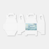 Blue Floral Gold Cross Christening Box Bedankdoosjes (Uitgevouwen)