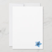  Blue Floral Gold Frame 35th Wedding Anniversary  Kaart (Achterkant)