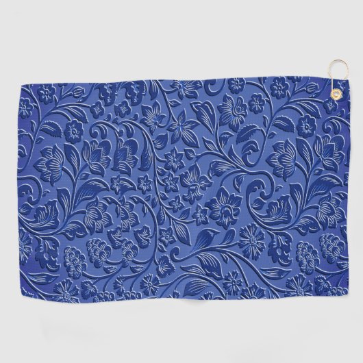 Blue Floral Golf Towel Golfhanddoek (Horizontaal)