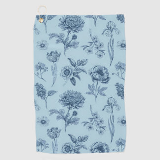 Blue Floral Golfhanddoek