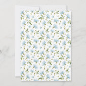 Blue Floral Grandmillenial baptism invitation Kaart (Achterkant)
