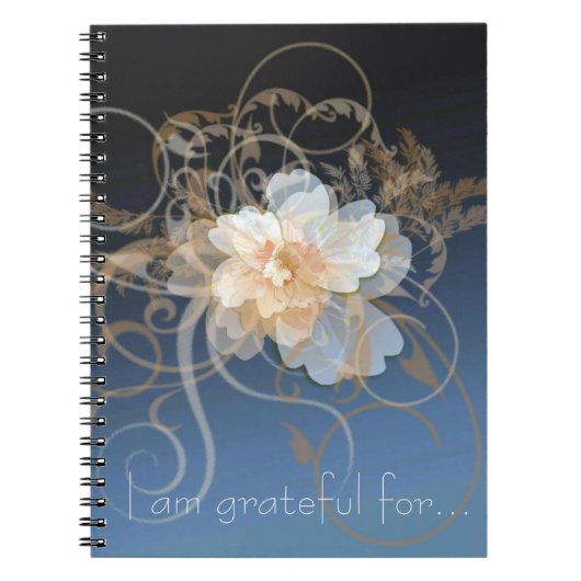 Blue Floral Gratitude Journal Notitieboek (Voorkant)