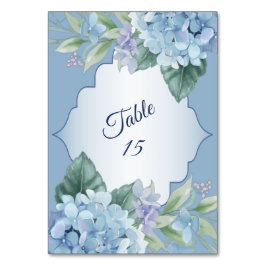 Blue Floral Green Leaves Frame Wedding Party Kaart