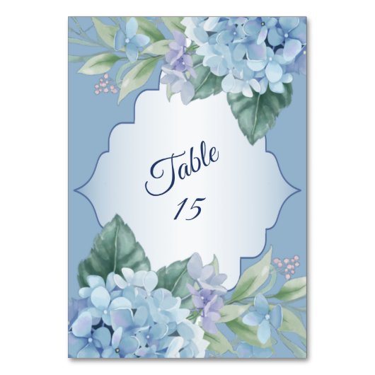 Blue Floral Green Leaves Frame Wedding Party Kaart (Voorkant)