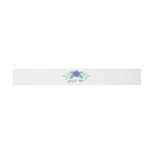 Blue Floral Greenery Foliage Invitation Belly Band Uitnodigingen Wikkel (Vlak)