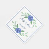 Blue Floral Greenery Foliage Paper Napkins Servet (Hoek)