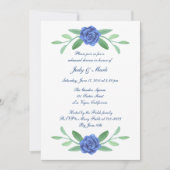 Blue Floral Greenery Foliage Rehearsal Dinner Kaart (Voorkant)