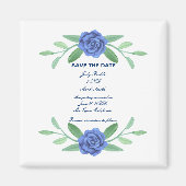 Blue Floral Greenery Foliage Save the Date Magnet (Voorkant)