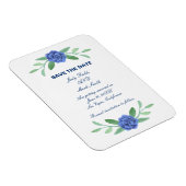 Blue Floral Greenery Foliage Save the Date Magnet Magneet (Rechterzijde)