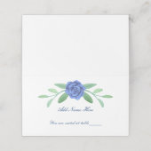 Blue Floral Greenery Foliage Table Place Card Plaatskaartje (Buitenkant ongevouwen)