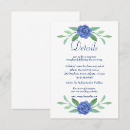 Blue Floral Greenery Foliage Wedding Details Kaart