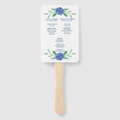 Blue Floral Greenery Foliage Wedding Program Fans Handwaaier (Achterkant)