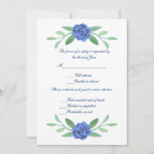 Blue Floral Greenery Foliage Wedding Response Kaar Kaart (Voorkant)