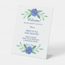 Blue Floral Greenery Foliage Wedding Safety