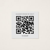 Blue Floral Greenery QR Code Wedding RSVP Kaart (Achterkant)