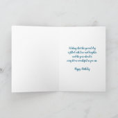 Blue Floral Grootnicht Verjaardag Kaart (Binnen)