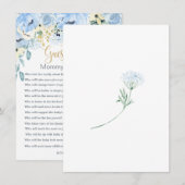 Blue Floral Guess Wie Baby shower Games Informatiekaartje (Voorkant / Achterkant)