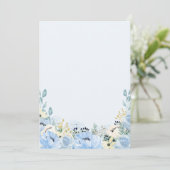 Blue Floral Guess Wie Baby shower Games Kaart (Staand voorkant)