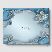 Blue  Floral Guest Book Gastenboek (Achterkant)