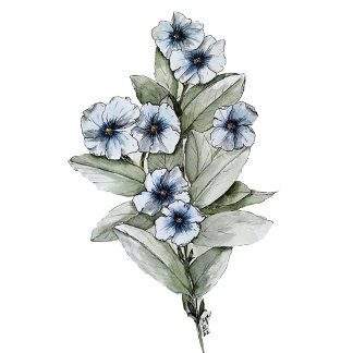 Blue Floral Guest Towel Handdoek