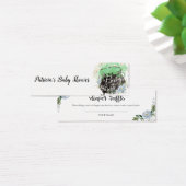 Blue Floral Halloween Baby shower Diaper Raffle Mini Visitekaartjes (Bureau)