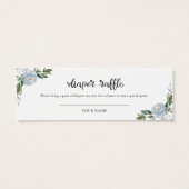 Blue Floral Halloween Baby shower Diaper Raffle Mini Visitekaartjes (Achterkant)