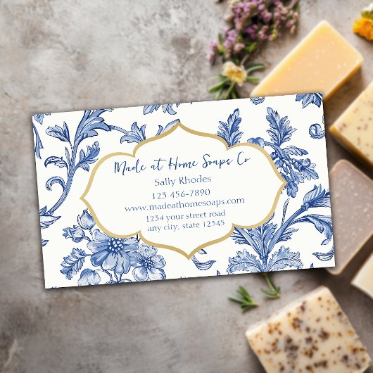 Blue Floral Handmade Soap Company Visitekaartje