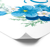 Blue floral Happy Easter poster (Hoek)