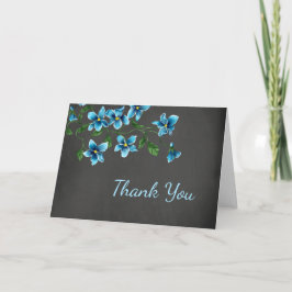 Blue Floral - Hartelijk dank Bedankkaart