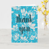 Blue Floral - Hartelijk dank Kaart (Gele Bloem)