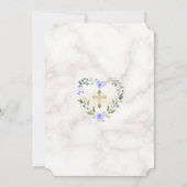 Blue Floral Heart Lijst Marble Boy Bevestiging Kaart (Achterkant)