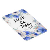 Blue Floral Heart, speciaal gepersonaliseerd Magneet (Rechterzijde)