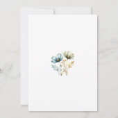 Blue Floral Het is een Jongen Baby shower Invitati Kaart (Achterkant)