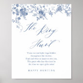 Blue Floral Het Ring Spel Vrijgezellenfeest Spel Poster (Voorkant)