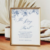 Blue Floral Het Ring Spel Vrijgezellenfeest Spel Poster