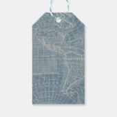 Blue Floral Hete Luchtballon Baby shower Dank u Cadeaulabel (Achterkant)