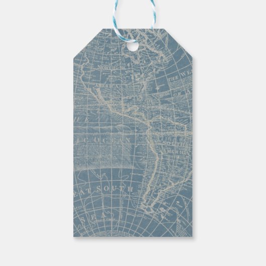 Blue Floral Hete Luchtballon Baby shower Dank u Cadeaulabel (Achterkant)