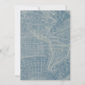 Blue Floral Hete Luchtballon Baby shower Uitnodigi Kaart (Achterkant)