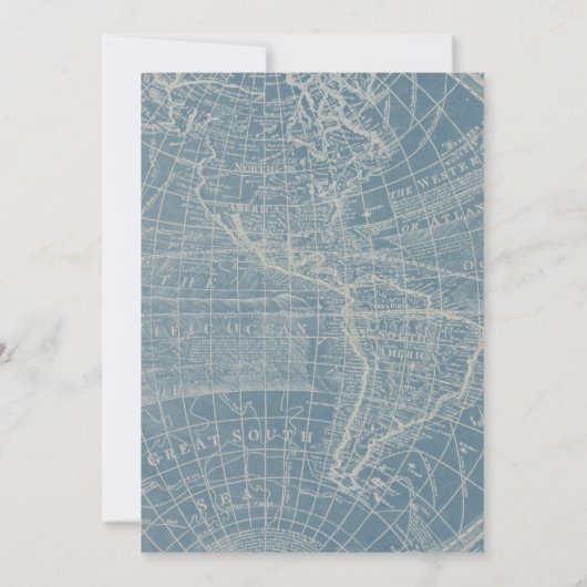 Blue Floral Hete Luchtballon Baby shower Uitnodigi Kaart (Achterkant)