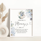 Blue Floral hoe groot is mama's buik spel poster